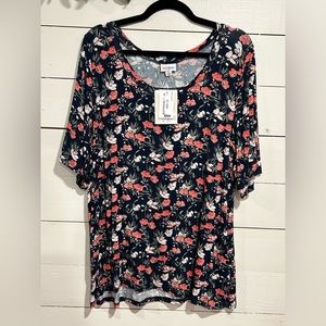 Navy Floral Boyfriend T NWT
